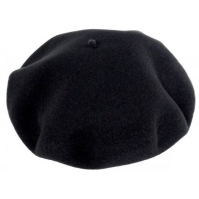 LAUHLERE BLACK BERET 55cm 6 7/8 S 100% Wool Unisex Made In France FRENCH BLK  eb-65342073